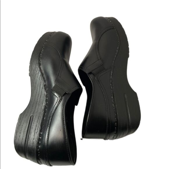 Dansko Black Leather Slip-On Professional Work Comfort Clog Shoes Size EU38 US8 - Picture 9 of 13